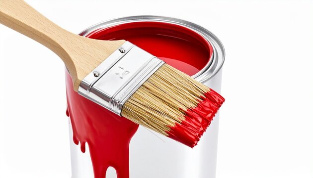 paint brush and red paint can - Powered by Adobe