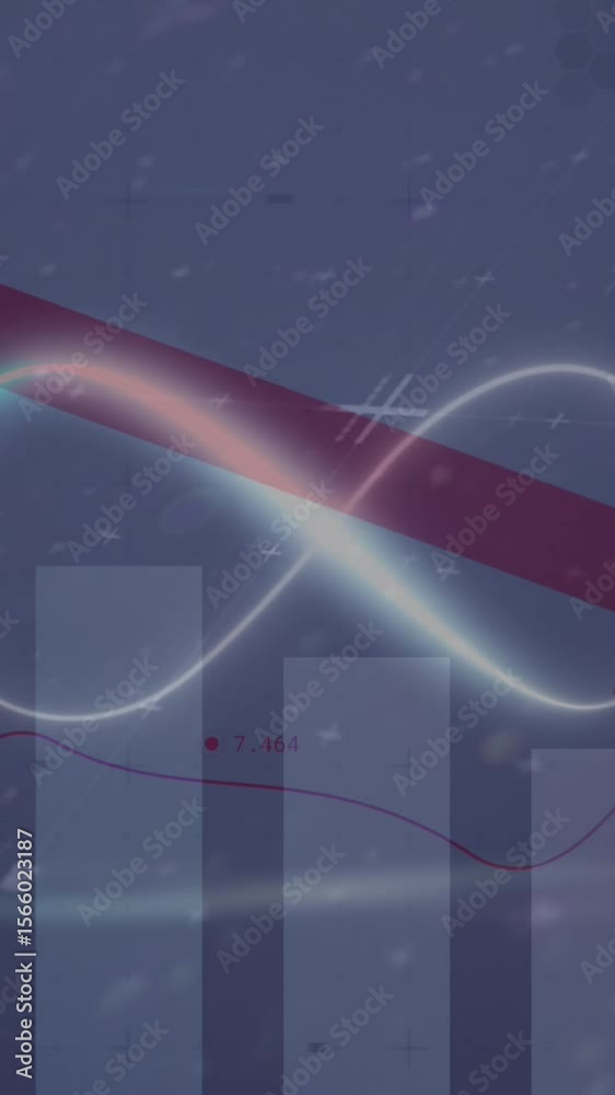 Poster animation of data processing over shapes