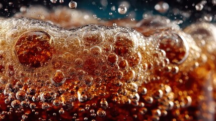 Close-up bubbly soda drink