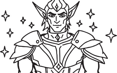 Fashion cartoon character illustration of the devil with a sword, a vector art design perfect for a Halloween drawing of a boy or woman enjoying music