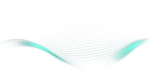 Flowing particles form waves, a gradient light pattern. modern technology background Vector illustration