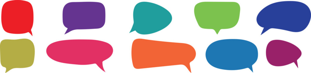 Set of speech bubbles. communication concept, Speak bubble text, vector set of flat message bubbles show chat bubble or dialog boxes on white background.