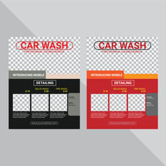 Creative car wash flyer  poster and price list
