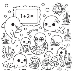 Ocean Animals Coloring Pages 