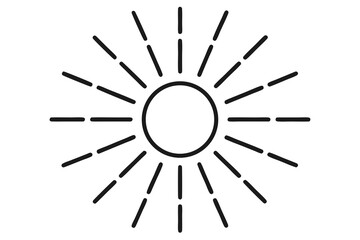 Obraz premium A Simple Outline Of A Bright Sun With Rays For A Clean Weather Or Summer Icon