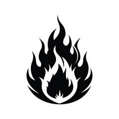 Simple yet striking black and white fire graphic design illustration
