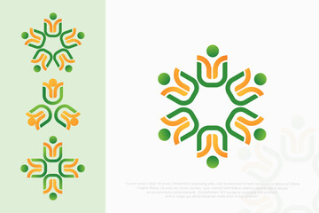 People logo design, Community human Logo , people logo design element, vector illustration