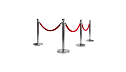 Luxury VIP guest walkway barrier background on white background