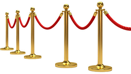 Luxury VIP guest walkway barrier background on white background