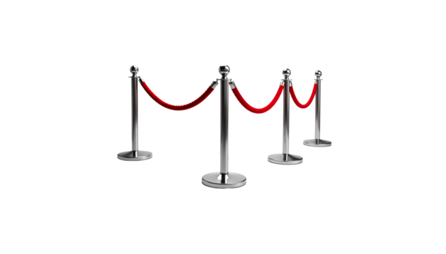 Luxury VIP guest walkway barrier background on white background