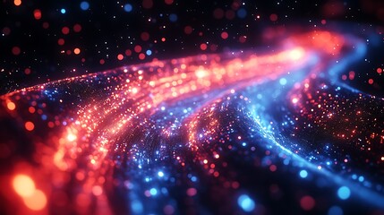 Fototapeta premium Abstract red and blue light swirl background