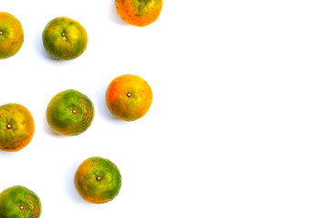 Fresh tangerine on white background.