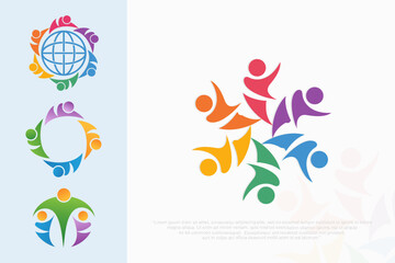 People logo design, Community human Logo , people logo design element, vector illustration