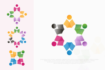 People logo design, Community human Logo , people logo design element, vector illustration
