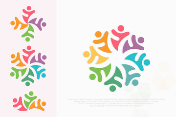 People logo design, Community human Logo , people logo design element, vector illustration
