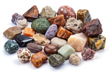 A collection of various colored rocks and stones