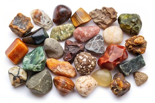 A collection of various colored rocks and stones