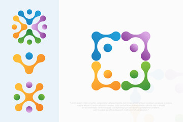 People logo design, Community human Logo , people logo design element, vector illustration