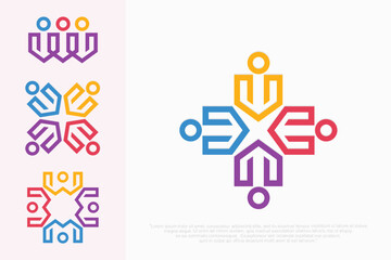 People logo design, Community human Logo , people logo design element, vector illustration