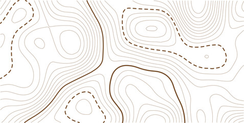 Topographic map Topographic contour lines map seamless pattern. Geographic mountain relief diagram line wave carve pattern. Abstract topo contour map on white background.