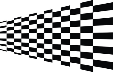 Obraz premium Checkered pattern perspective view with vanishing point on checkerboard squares