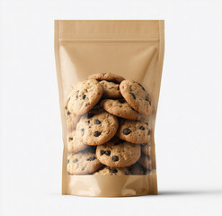 Chocolate Chip Cookies in Transparent Resealable Stand-Up Pouch Packaging
