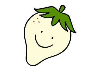 シンプルな白イチゴのイラスト素材