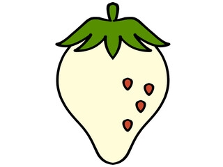 シンプルな白イチゴのイラスト素材