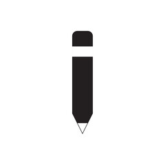 Pencil silhouette icon. Standard pencil icon, essential for writing or school graphics.