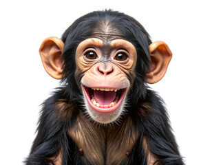  Baby Chimpanzee Looking Curious with Big Eyes, Transparent PNG