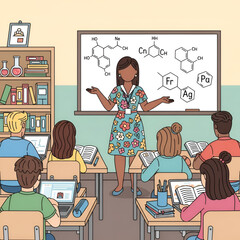 teacher and students