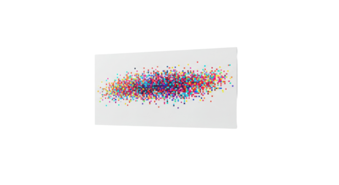 Abstract Graphic Element of Scattered Colorful Small Dots and Sprinkles isolated on Transparent Background