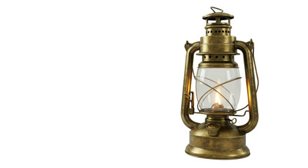 Antique brass kerosene lantern isolated PNG with Transparent Background