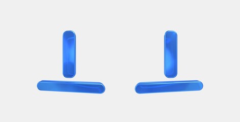 align flex end 3D icon on isolate white background