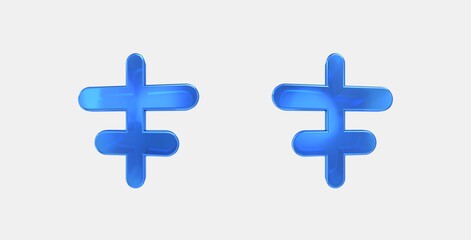 align horizontal center 3D icon on isolate white background