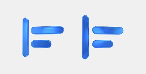 align horizontal left 3D icon on isolate white background