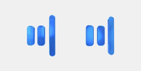 align justify flex end 3D icon on isolate white background