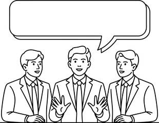 Business meeting illustration with speech bubble for text or quote design and communication concept editable vector