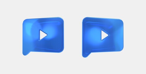 auto read play 3D icon on isolate white background