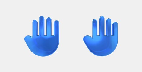 back hand 3D icon on isolate white background