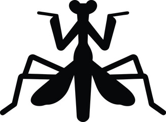 Mantis silhouette vector illustration, Mantis icon isolated vector art