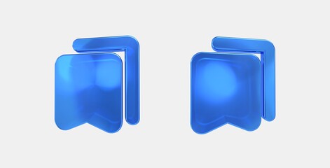 bookmarks 3D icon on isolate white background