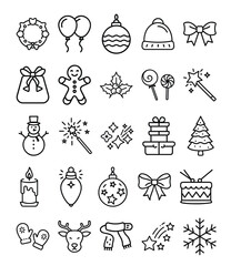 Christmas holidays icon big set