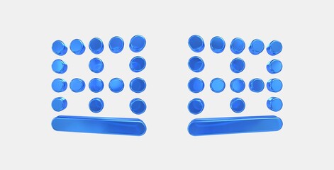 border bottom 3D icon on isolate white background