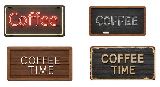 Vintage style coffee signs
