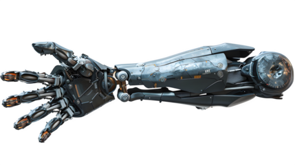 Cybernetic Arm Prosthetic, isolated on transparent background