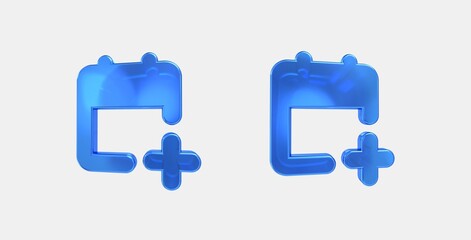 calendar add on 3D icon on isolate white background
