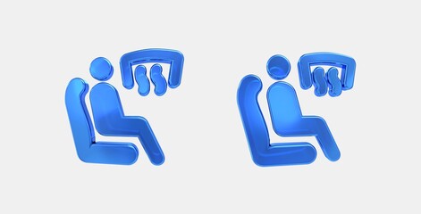 car defrost left 3D icon on isolate white background