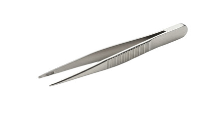 Stainless steel tweezers isolated on white background