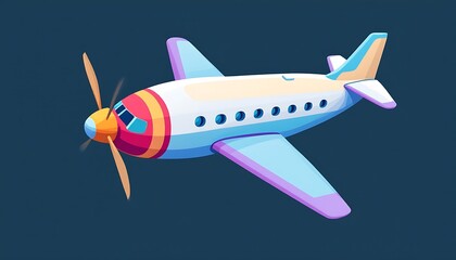 airplane flying over the sea, vector illustration of an abstract background